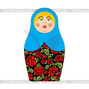 Matryoshka Russian folk doll. National toy. - vector image