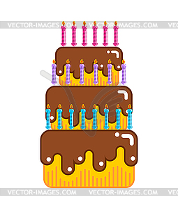 Happy birthday cake. Dessert With candles. Sweets - vector clipart