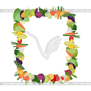 Frame of vegetables. background is harvest. - vector clipart