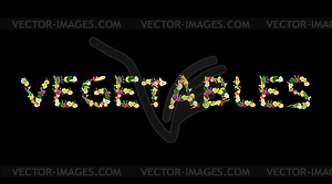 Vegetables lettering. Letters of potatoes and - vector clip art