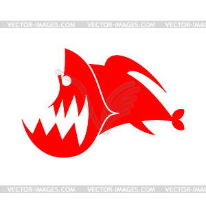 Piranhas logo sign. Marine Predator fish of - royalty-free vector clipart