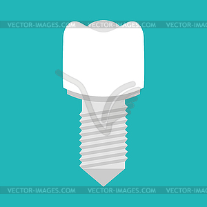 Implant with thread. Artificial tooth. Dentist - vector clipart