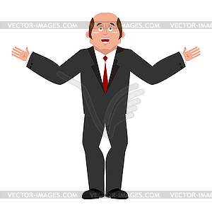 Cheerful businessman. Joyous boss. Happy Manager - vector image