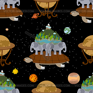 Mythological planet earth Seamless Pattern. Old - vector clipart