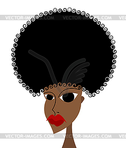 Beautiful african girl portrait. Hairstyle Afro. - vector clip art