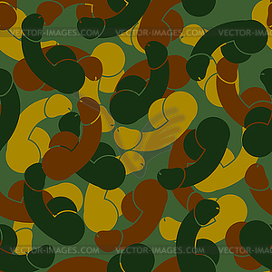 Penis military seamless pattern. Member army - royalty-free vector clipart