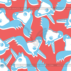 Unicorn seamless pattern. Head of fantastic animal - vector clipart / vector image