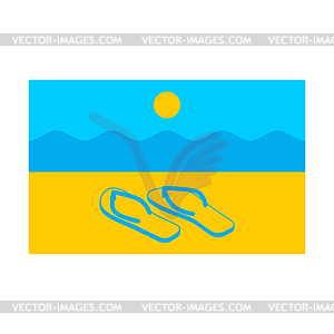 Summer flag. Symbol of solar state. Beach and - vector clipart