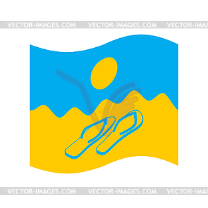Summer flag. Symbol of solar state. Beach and - vector clipart / vector image