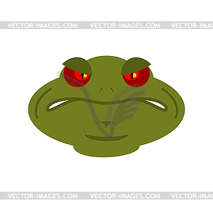 Frog angry emoji. toad Avatar evil amphibious. - vector image