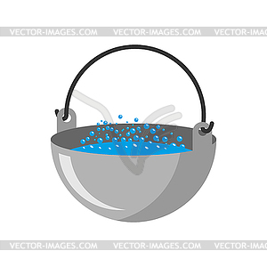 Лагерь Боулер. Горшок для кемпинга - векторный эскиз