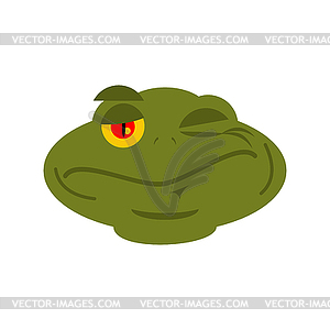 Frog Winks emoji. toad Avatar happy amphibious. - vector image