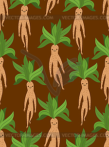 Mandrake root seamless pattern. Legendary mystical - vector EPS clipart