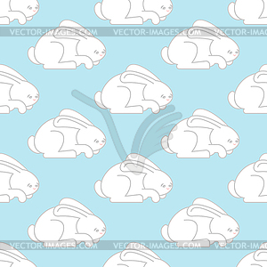 White Rabbit seamless pattern. Hare ornament. - vector image