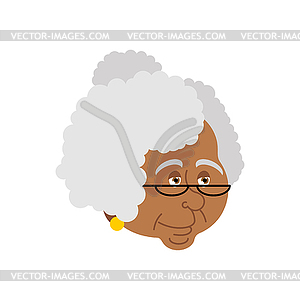 Бабушка Афро-американский портрет. Старая женщина - клипарт в формате EPS