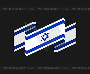 Israel flag . Israeli banner ribbon. Jewish Symbol - vector image