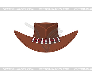 Australian Crocodile Hunter Cap. Cowboy brown hat - vector EPS clipart