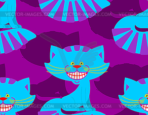 Cheshire cat smile pattern. texture Fantastic pet - vector clipart