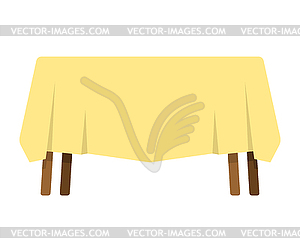 Table with tablecloth . Furniture - vector image