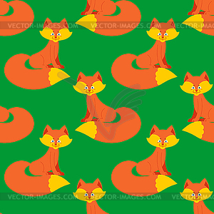 Fox pattern. Cute wild animal background. Beast - vector clipart