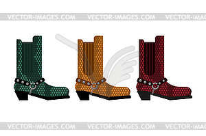 Комплект ковбоев. Австралийская обувь изготовлена из крокодила - векторная иллюстрация