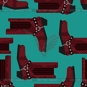 Cowboy boots pattern. Australian shoes background. - vector clipart