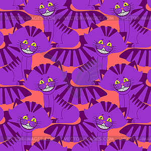 Cheshire cat smile pattern. texture Fantastic pet - vector image