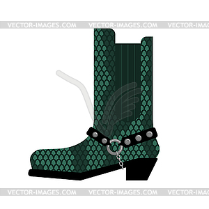 Cowboy boots made python leather. Australia shoes - vector clip art