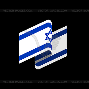 Израильский флаг. Израильская баннерная лента. Еврейский символ - клипарт в векторе