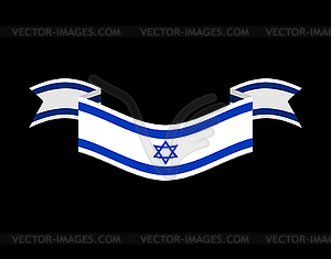 Israel flag . Israeli banner ribbon. Jewish Symbol - vector image