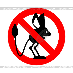 Stop Jerboa. ban Steppe animal is forbidden. Red - vector image