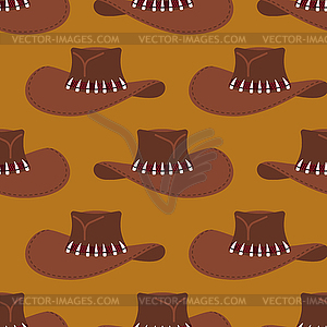 Cowboy hat pattern. Australian cap background. - vector EPS clipart