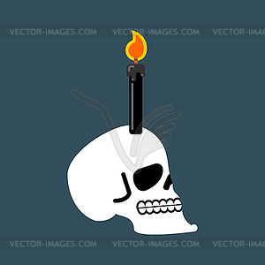 Skull for black magic. Head of skeleton and black - vector image