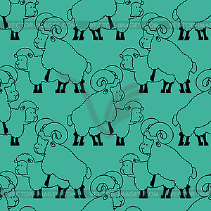 Sheep sex pattern. Farm animal intercourse ornament - vector clipart