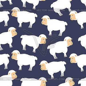 Sheep pattern. ewe ornament. Flock of sheeps. Farm - vector clipart