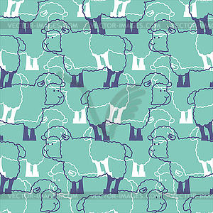 Sheep pattern. ewe ornament. Flock of sheeps. Farm - vector clipart