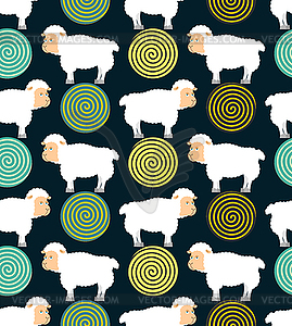 Hypnotic sheep for sleep pattern. Hypno farm animal - vector clipart