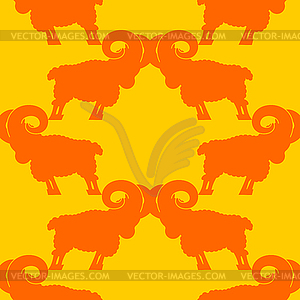 Ram pattern. flock of sheep ornament. Farm Animal - vector clip art