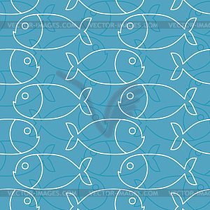 Fish pattern. Marine animal texture. Ornament for - vector image