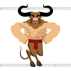 Minotaur Ancient Greek Mythical beast. Monster - vector image