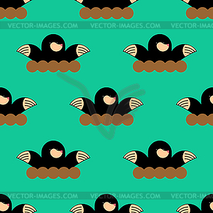 Mole pattern. shrew background. Pest Farm ornament - vector clipart