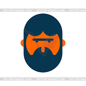 Bearded man sign icon. Hipster portrait symbol. - vector clip art