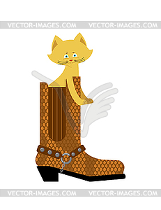 Cat in boot . Home pet in shoes - royalty-free vector clipart