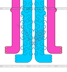 Male and female legs. Sex of lovers. Love - vector image