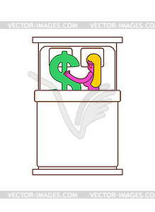 Girls in bed with dollar. Beautiful sexy woman and - vector clip art