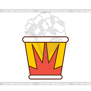 Popcorn packaging . Paper box popped corn - vector clipart