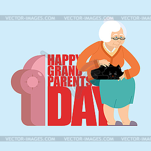 Grandparents Day. Day of grandmother and - vector clipart