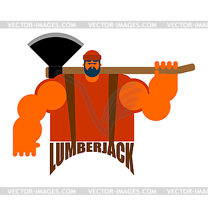 Lumberjack logo. Woodcutter sign. lumberman - vector clipart