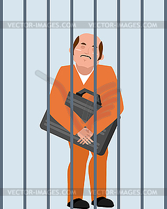 Grafter in prison. bribe taker is arrested. boss - vector clip art