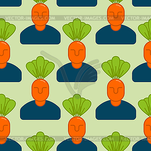Office vegetables garden seamless pattern. Manager - vector clipart